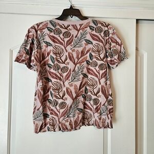Tactics T-shirt Men's Size Large Pink Tropical Print Short Sleeve 100% Cotton